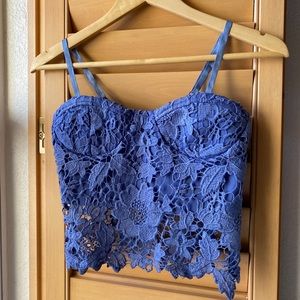 Blue Laced Crop top Corset